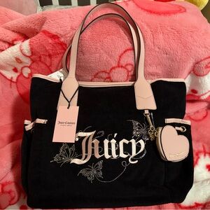 Juicy Couture Black and Pink Women's Tote Bag